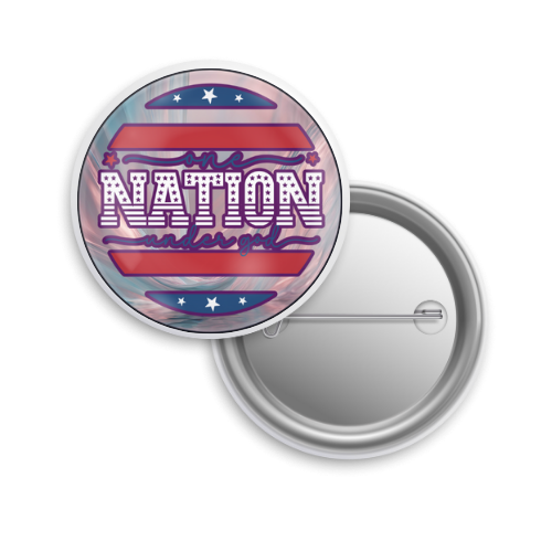 Button: Patriotic, Pin-Back Style: One Nation