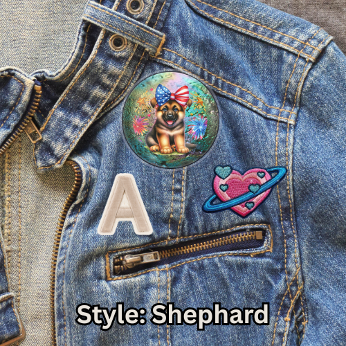Button: Patriotic, Pin-Back Style: Shephard
