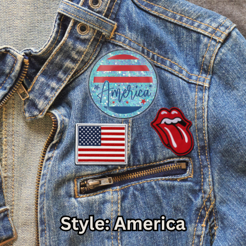 Button: Patriotic, Pin-Back Style: America