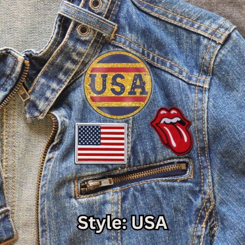 Button: Patriotic, Pin-Back Style: USA