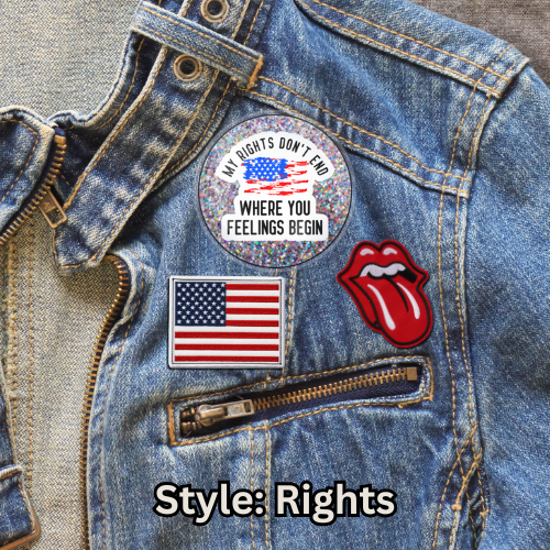 Button: Patriotic, Pin-Back Style: Rights