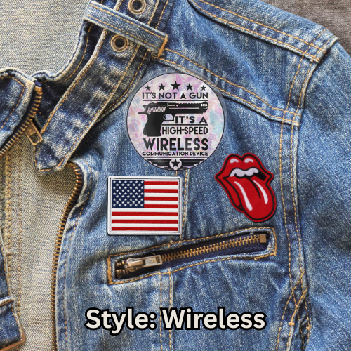 Button: Patriotic, Pin-Back Style: Wireless