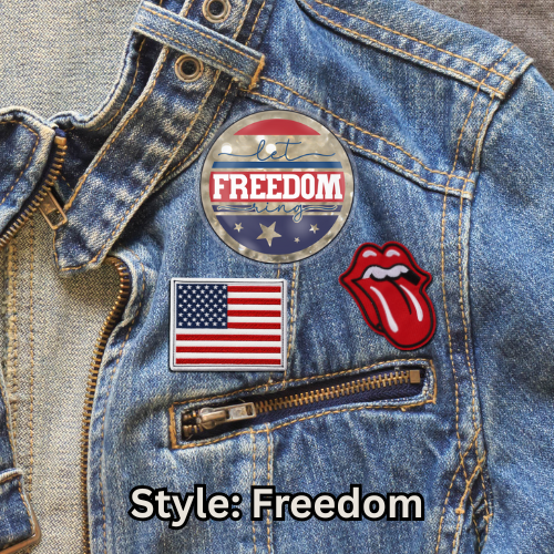 Button: Patriotic, Pin-Back Style: Freedom