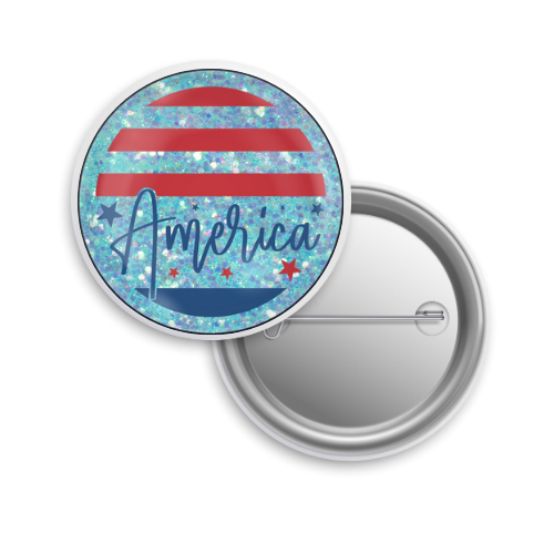 Button: Patriotic, Pin-Back Style: America