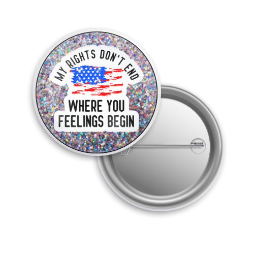 Button: Patriotic, Pin-Back Style: Rights