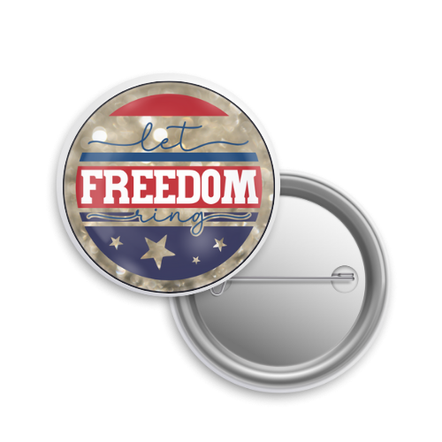 Button: Patriotic, Pin-Back Style: Freedom
