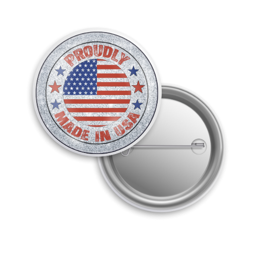 Button: Patriotic, Pin-Back Style: Made in USA