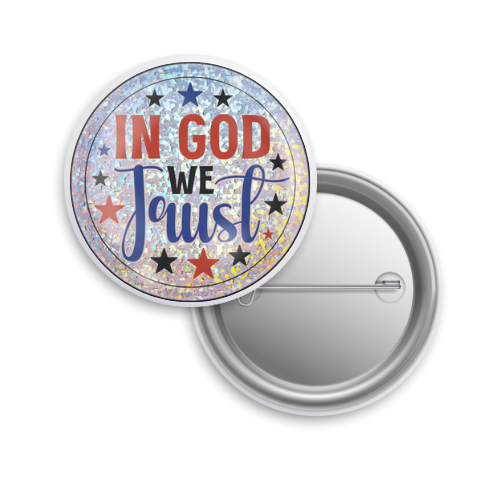 Button: Patriotic, Pin-Back Style: In God We Trust