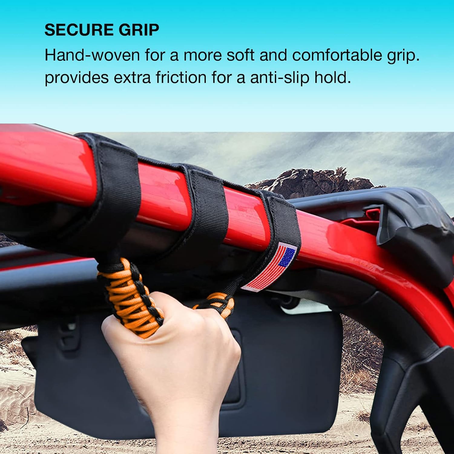 Pallet: 4 Pack Grab Handles Paracord Roll Bar for Jeep Wrangler