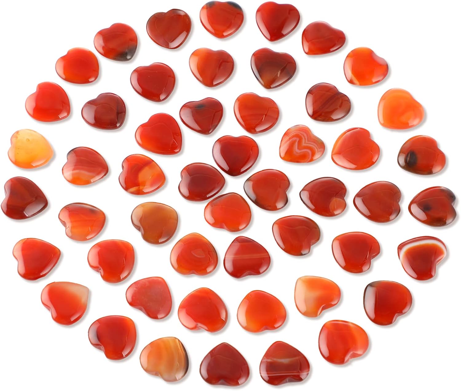 Pallet: Gerrii 50 Pcs Heart Healing Stone Bulk Quartz Heart Inspirational Stones