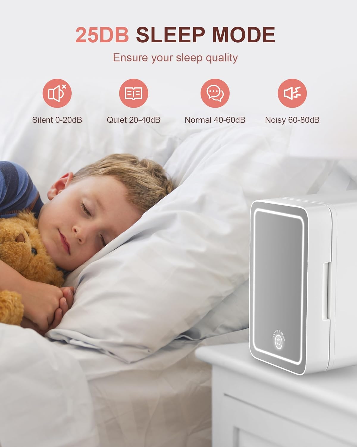 Pallet: Skincare Fridge With Dimmable LED Light Mirror, 4L Makeup Mini Fridge