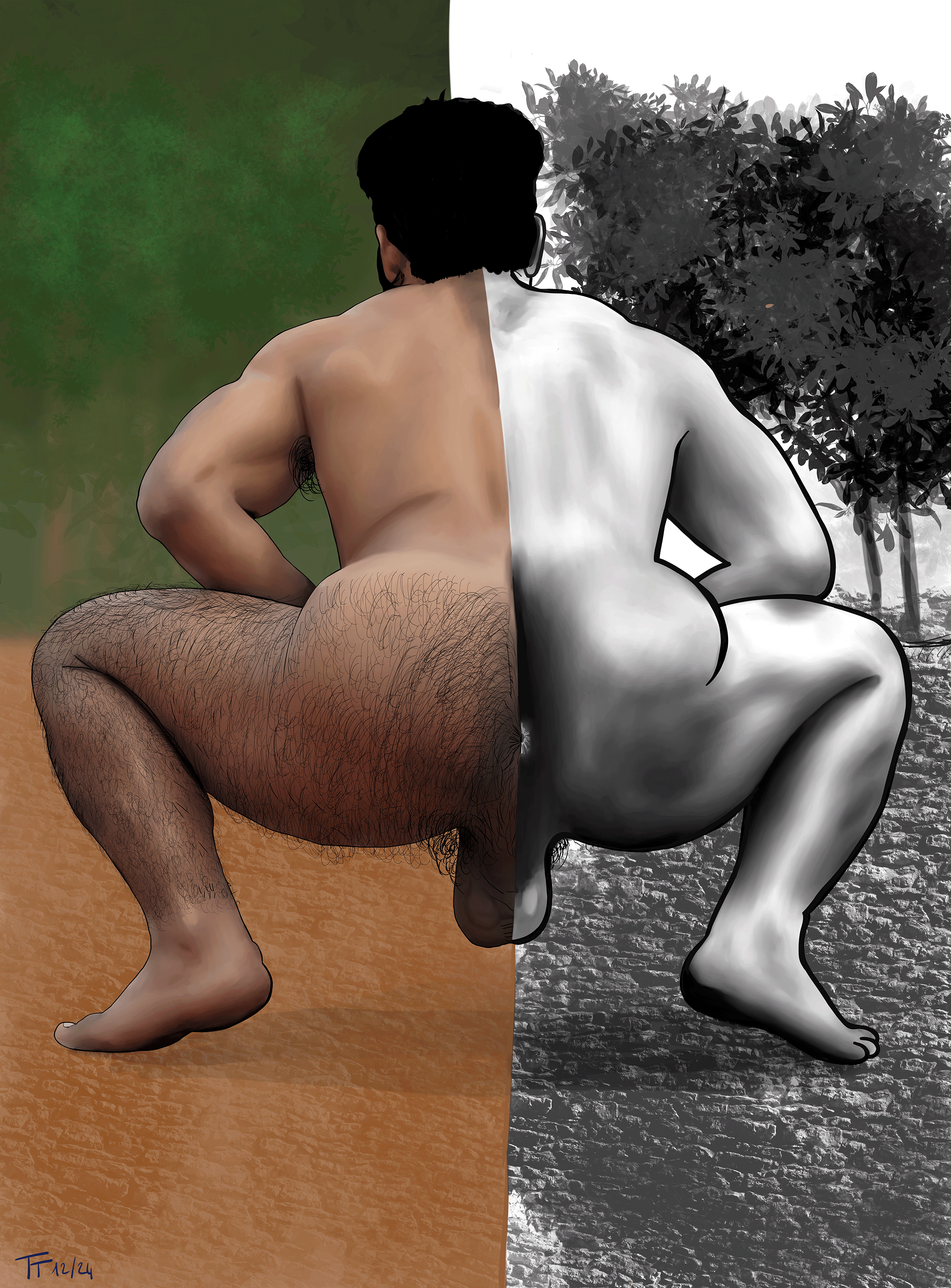Crouching Wrestler