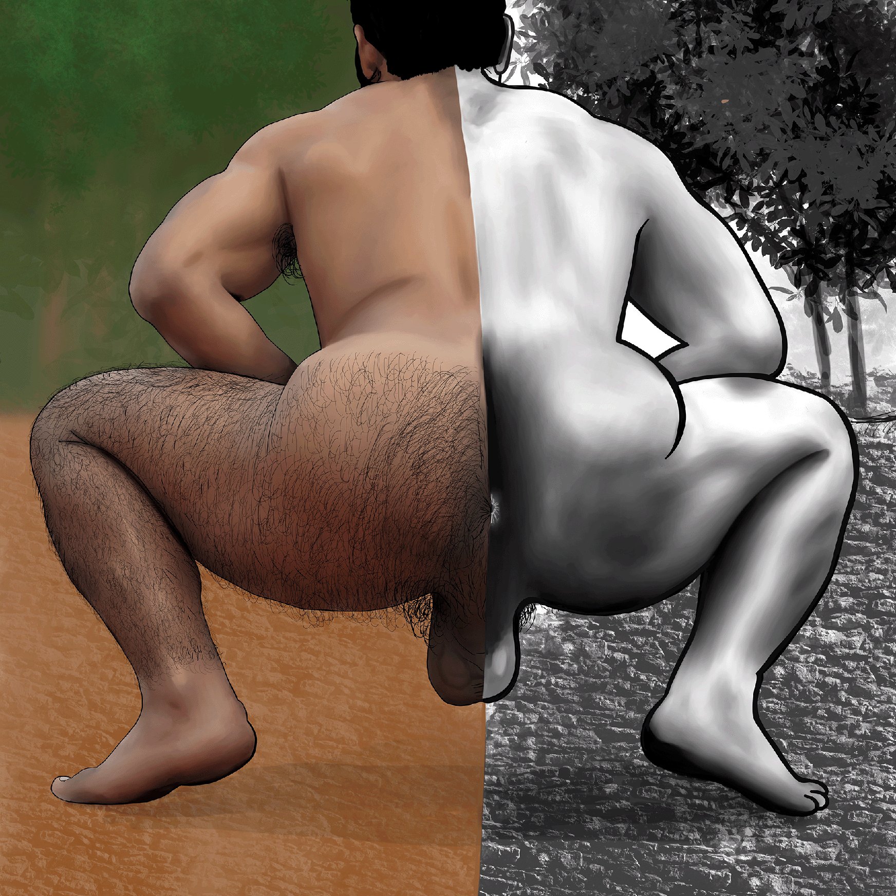 Crouching Wrestler