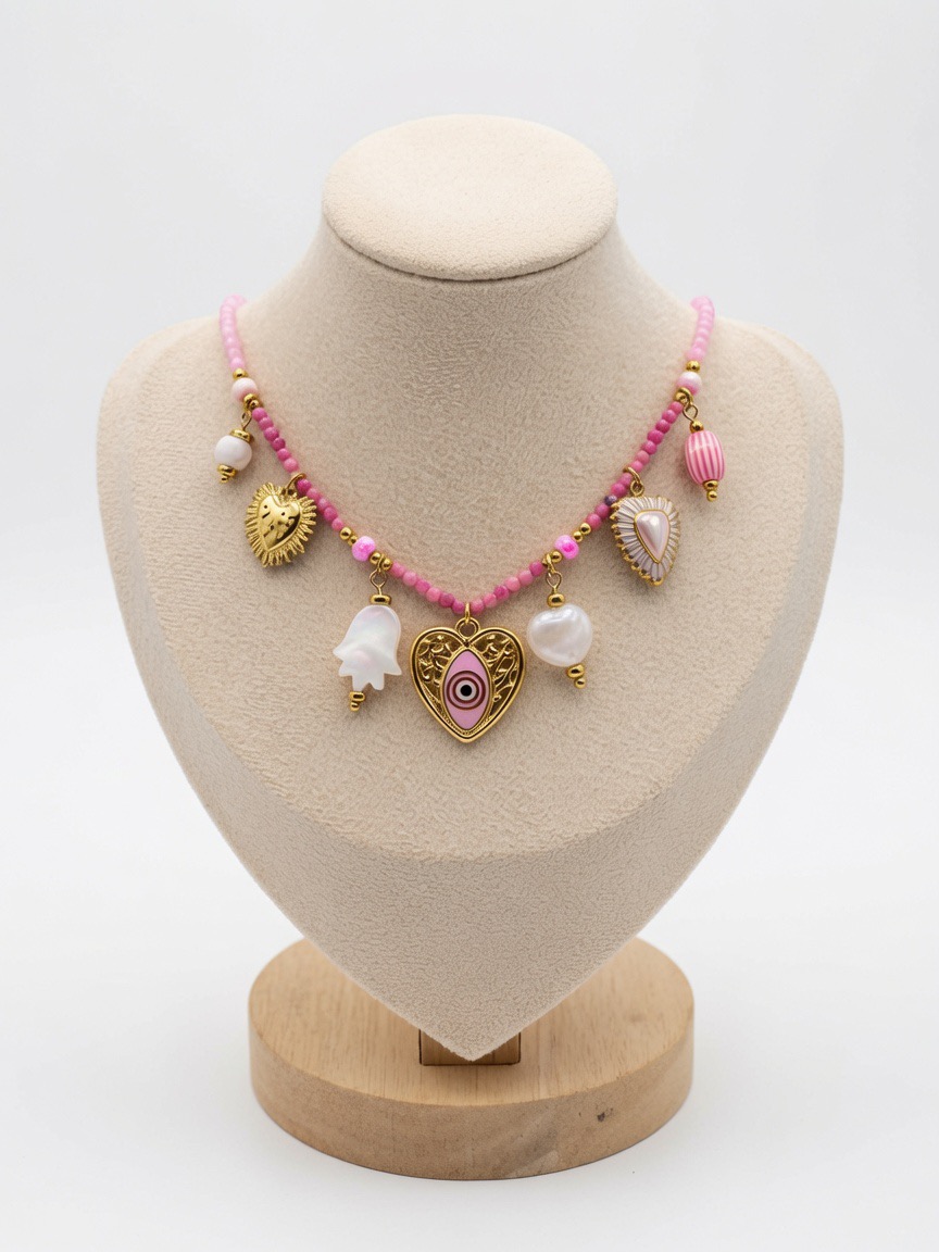 Collier Coeur Breloques