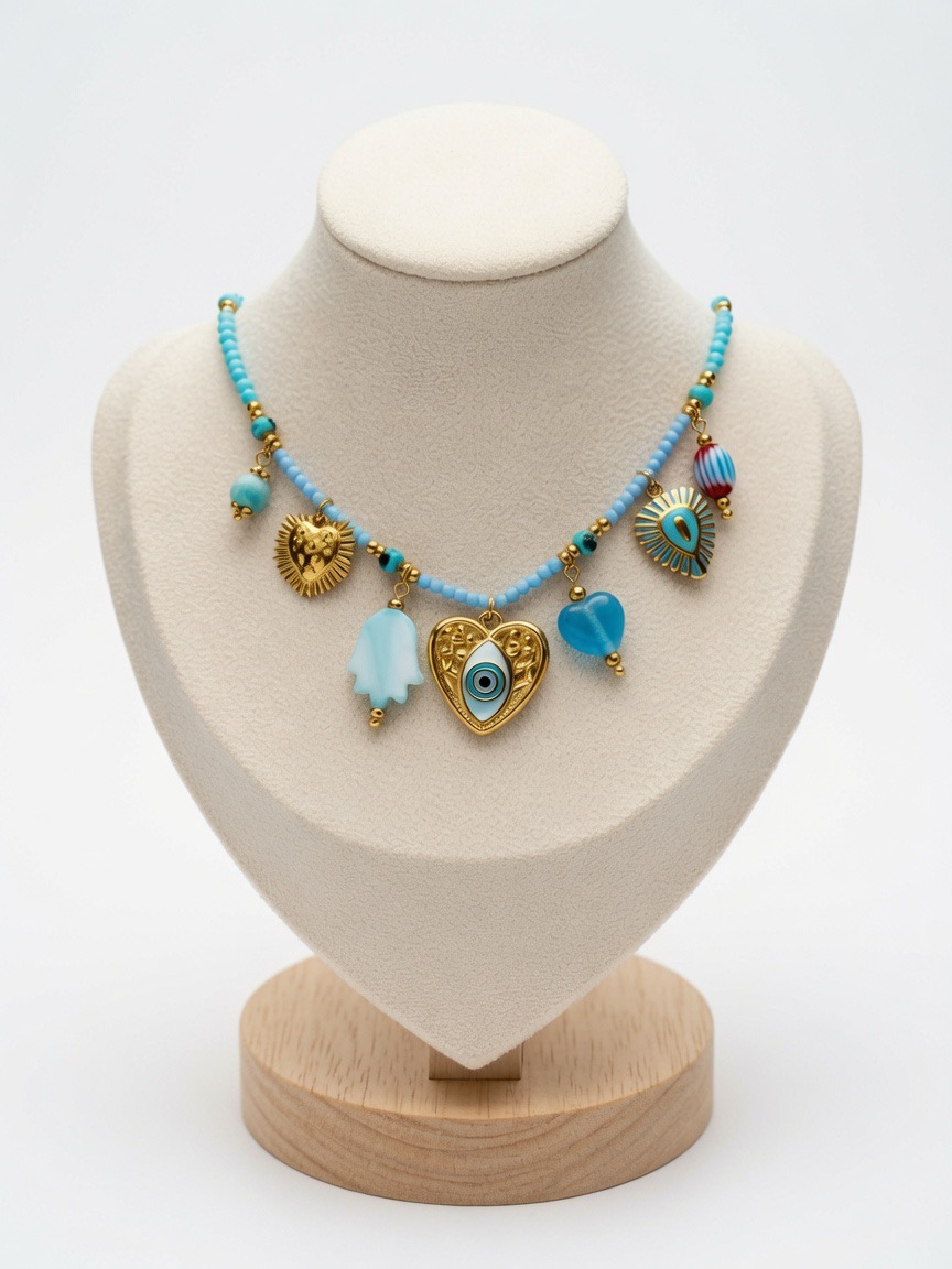 Collier Coeur Breloques