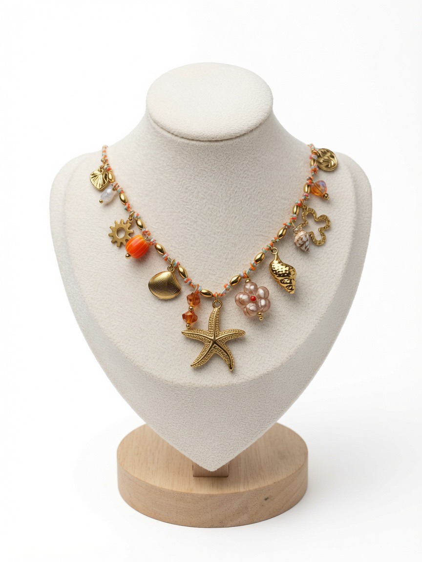 Collier Étoile de Mer Breloques