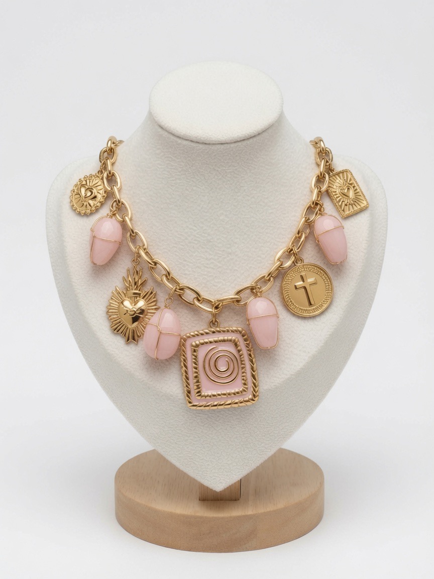 Collier Obsidian Breloques