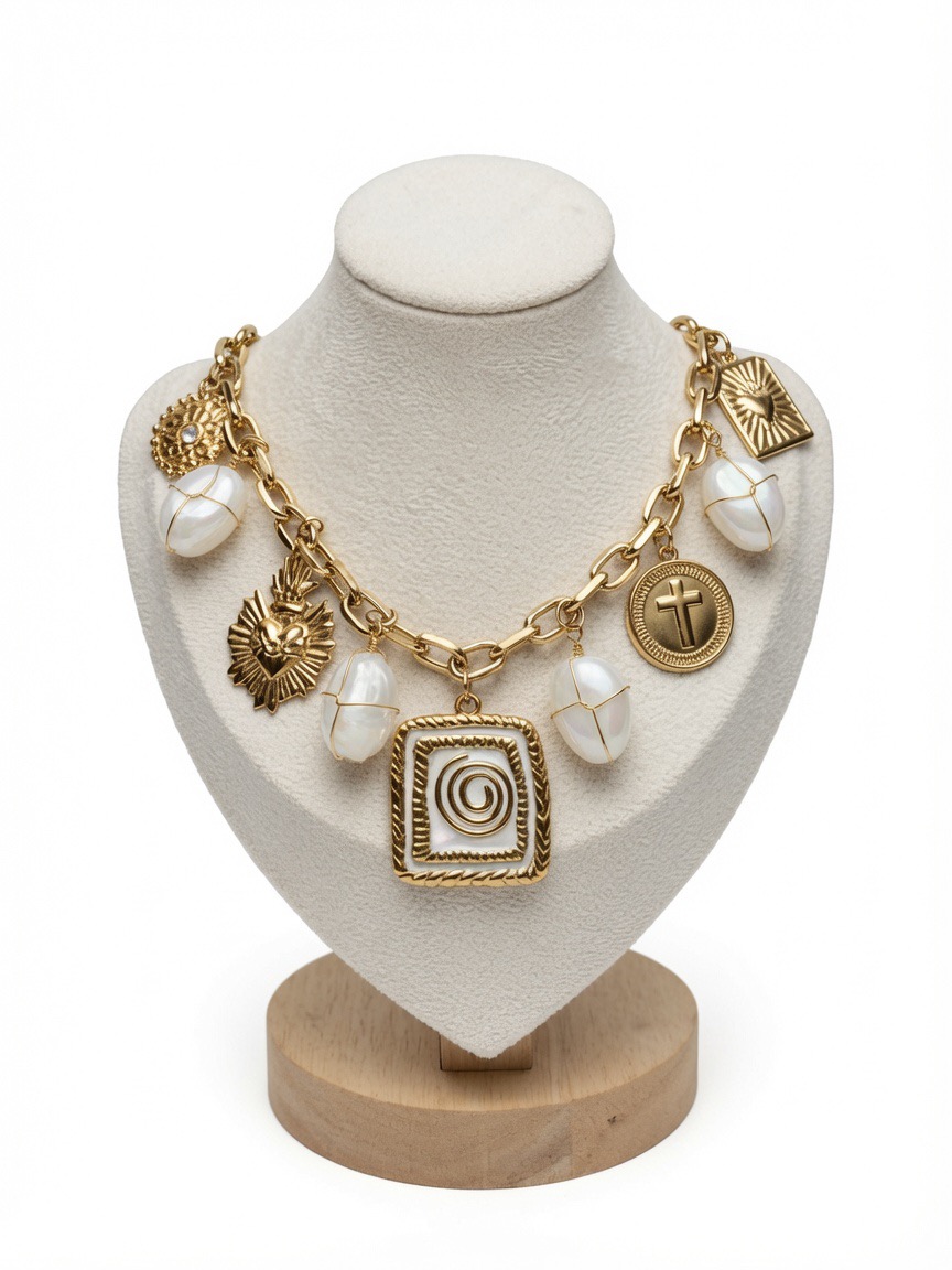 Collier Obsidian Breloques