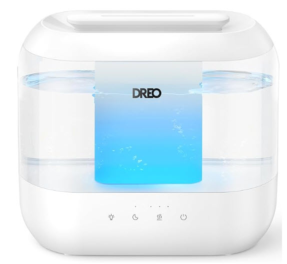 Dreo Humidifiers for Bedroom, Top Fill 4L Supersized Cool Mist Humidifier, 32H Runtime, 28 dB Quiet Ultrasonic Air Humidifier for Large Room, Plants, Baby Nursery, Indoor, Night Light, Easy to Clean
