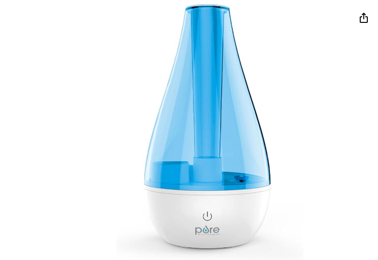 Pure Enrichment MistAire Studio Ultrasonic Cool Mist Humidifier - Small & Compact, Overnight Operation, 2 Mist Settings, Optional Night Light, & Auto Shut-Off - For Offices, Plants & Small Spaces