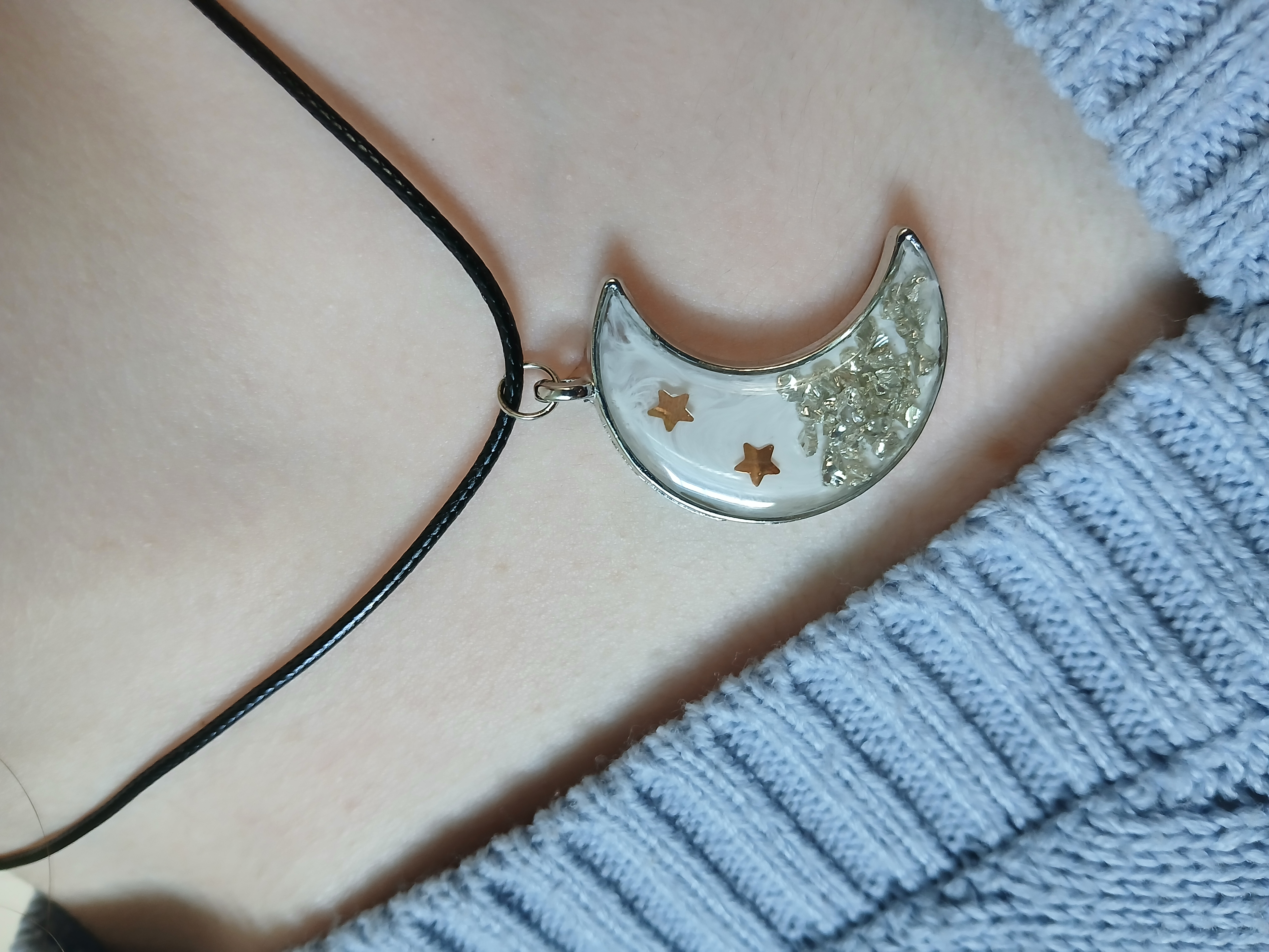Collier lune étoilée 