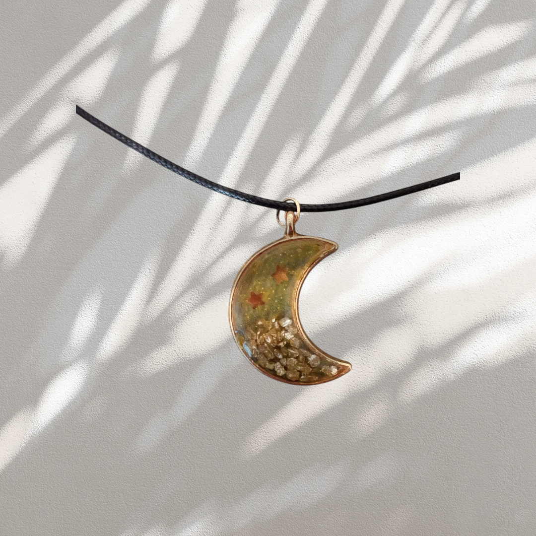 Collier lune étoilée 