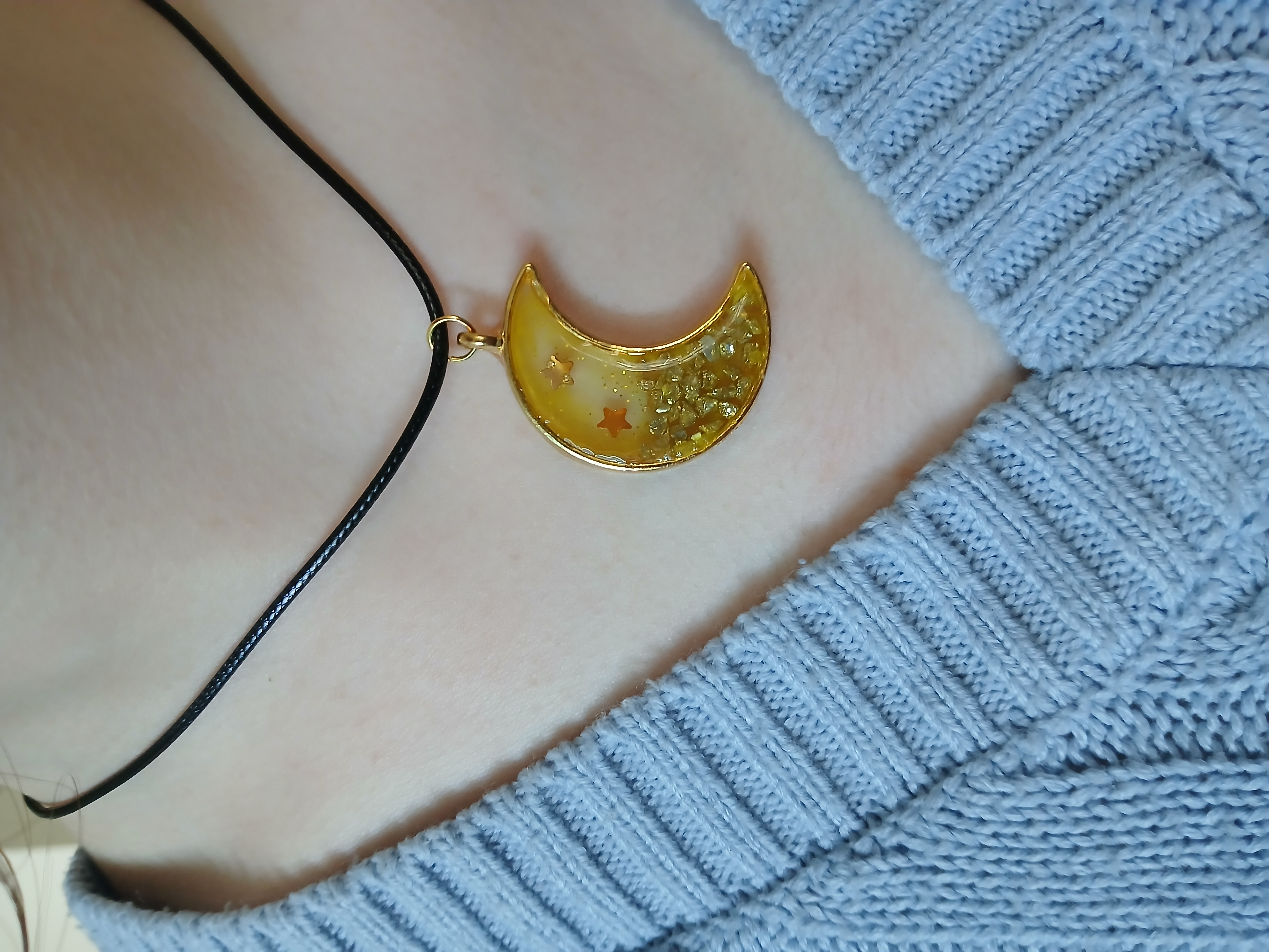 Collier lune étoilée 