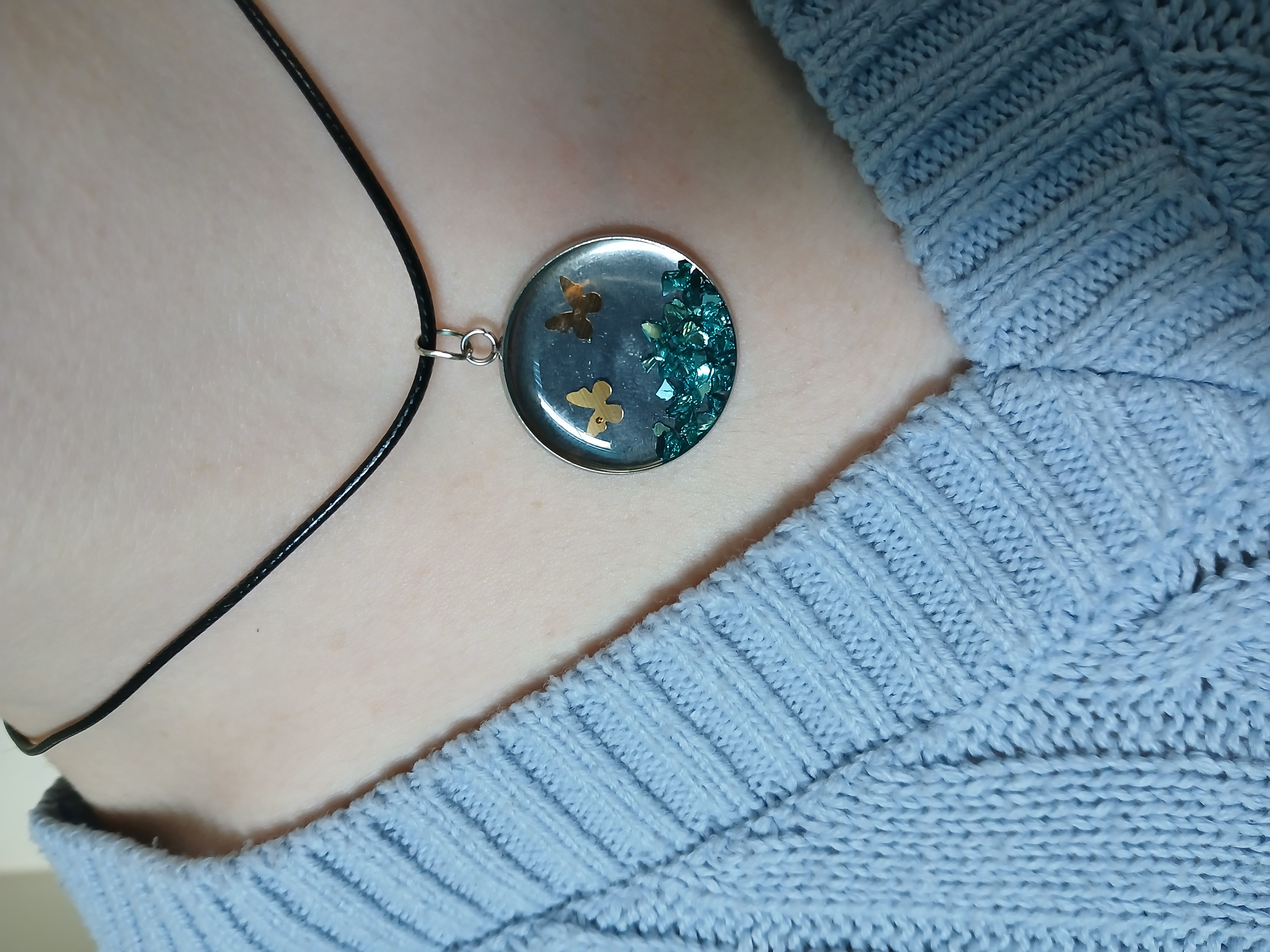 Collier pendentif papillons