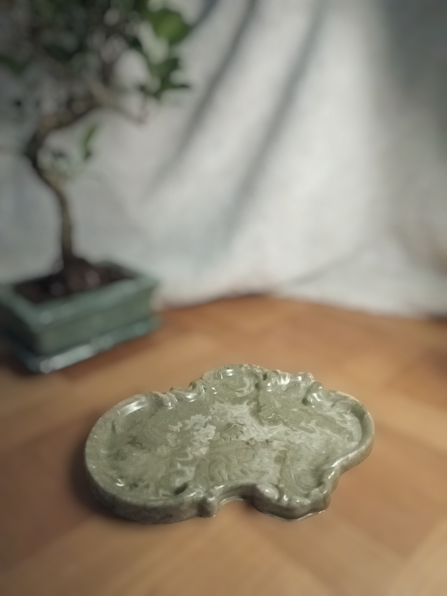 Plateau décoratif kaki