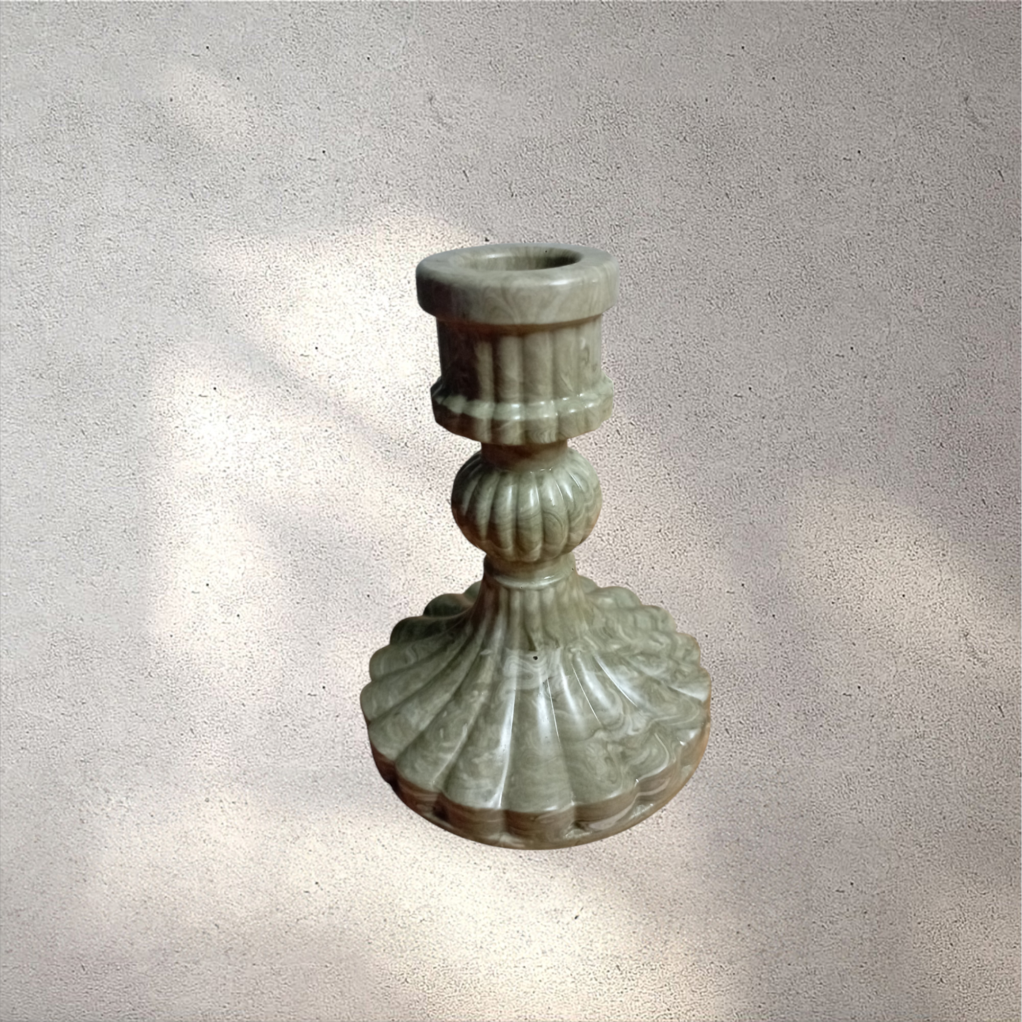 Bougeoir marbré kaki