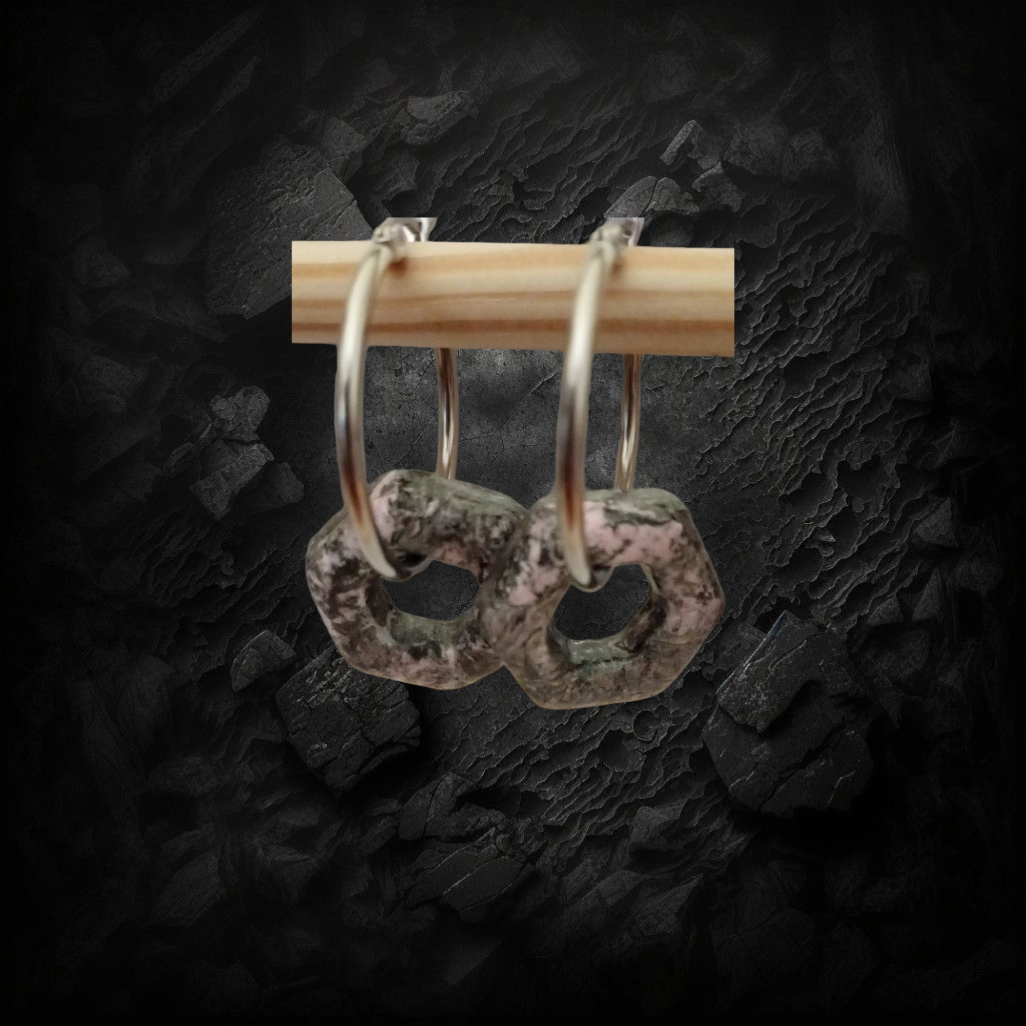 Boucles d'oreilles effet pierre