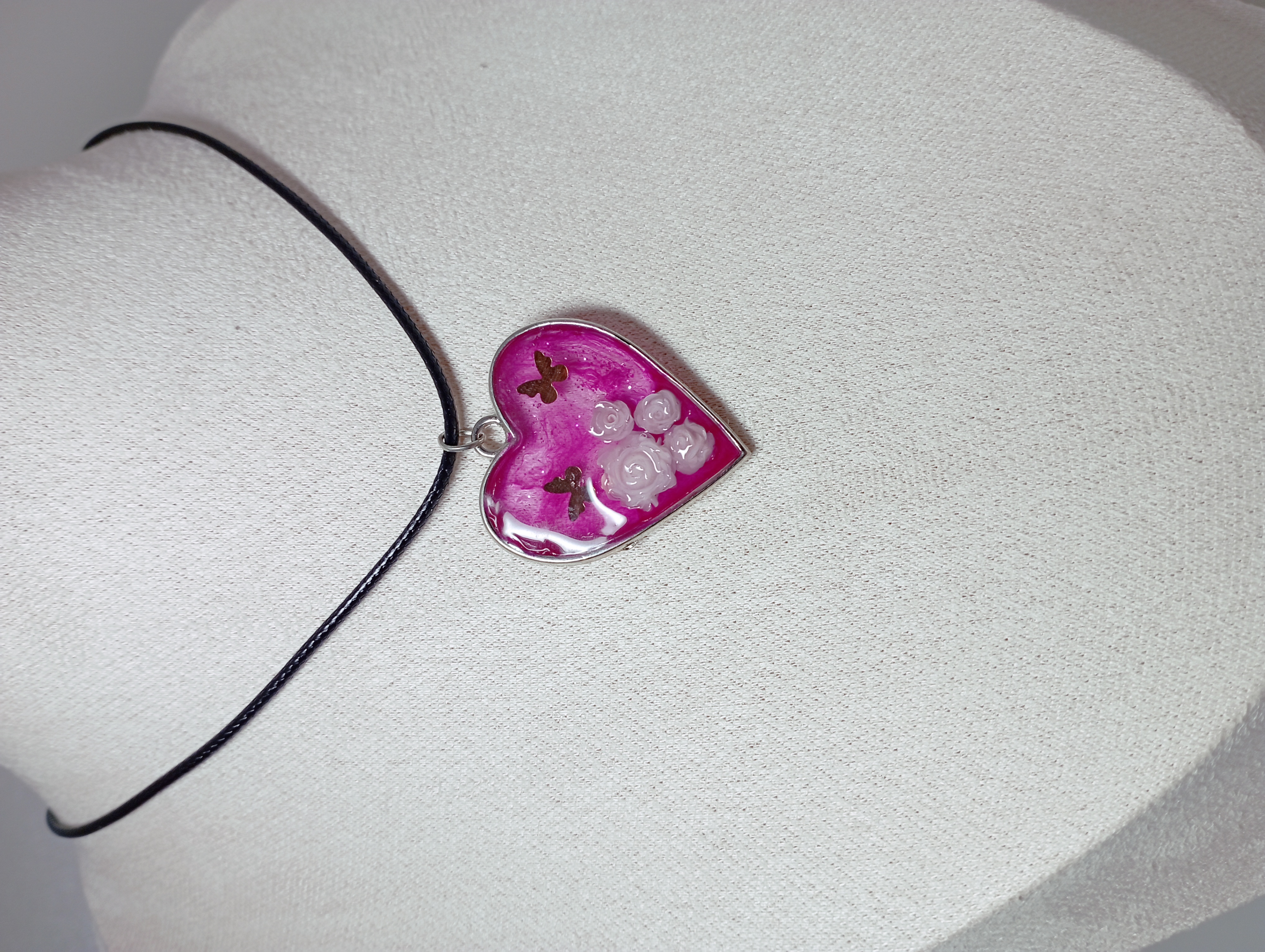 Collier pendentif cœur argenté 