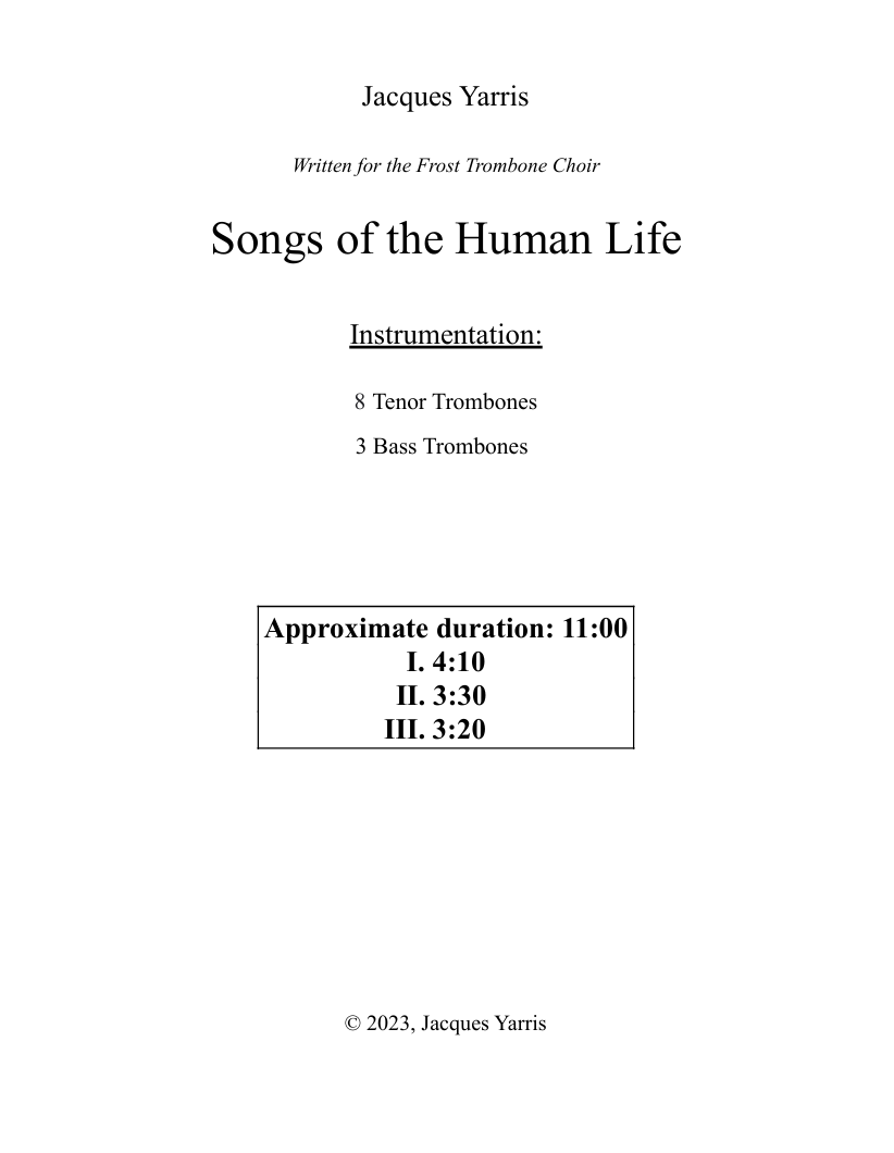 Songs of the Human Life