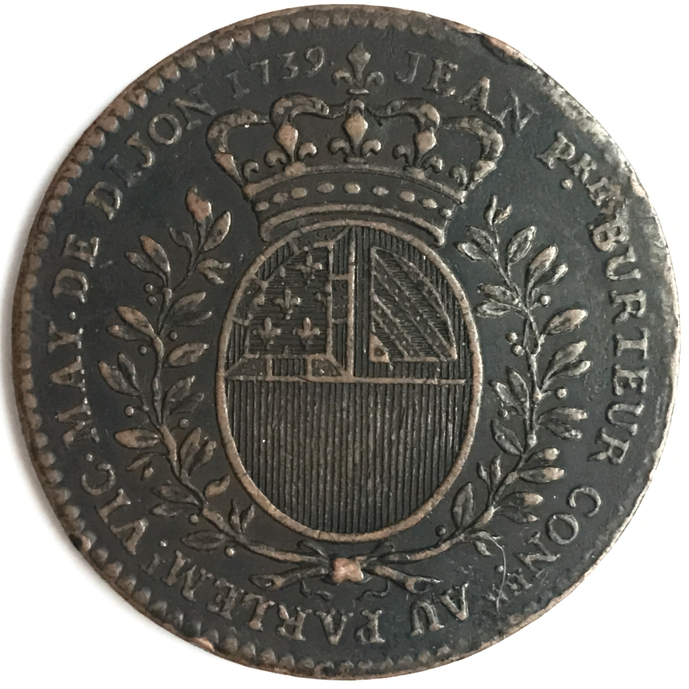 Mairie de Dijon  jeton J.P Beurteur 1739