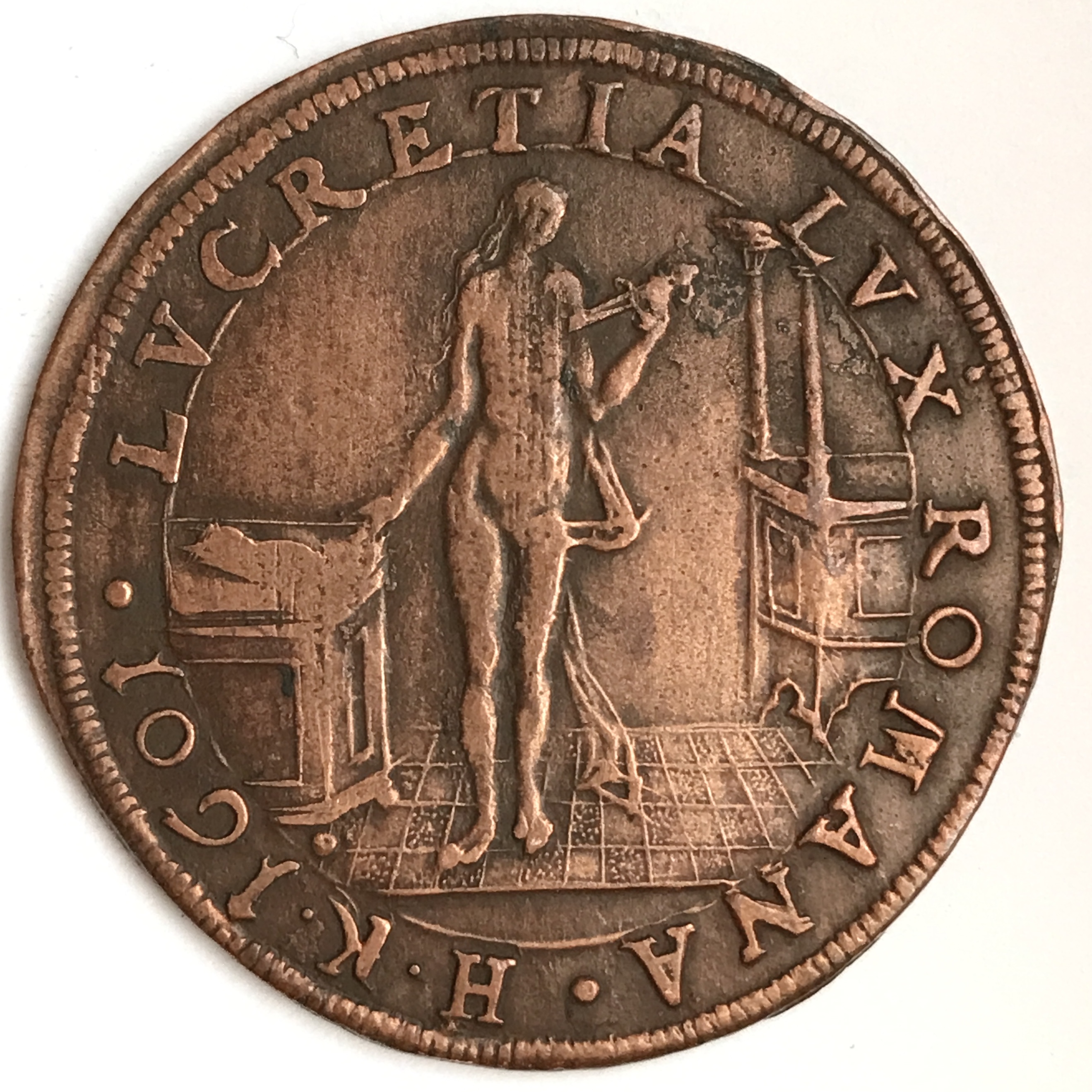 Nuremberg jeton 1601 Lucretia / Assyrian