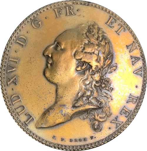LOUIS XVI, Médaille reproduction d’un écu de Calonne N° 137/500. Superbe !