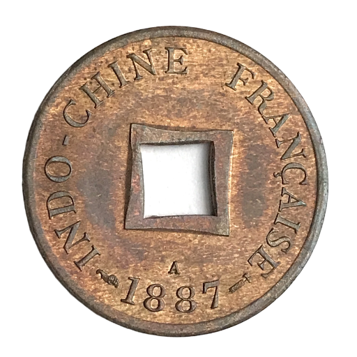 Indochine Française 1 sapèque 1887 SPL