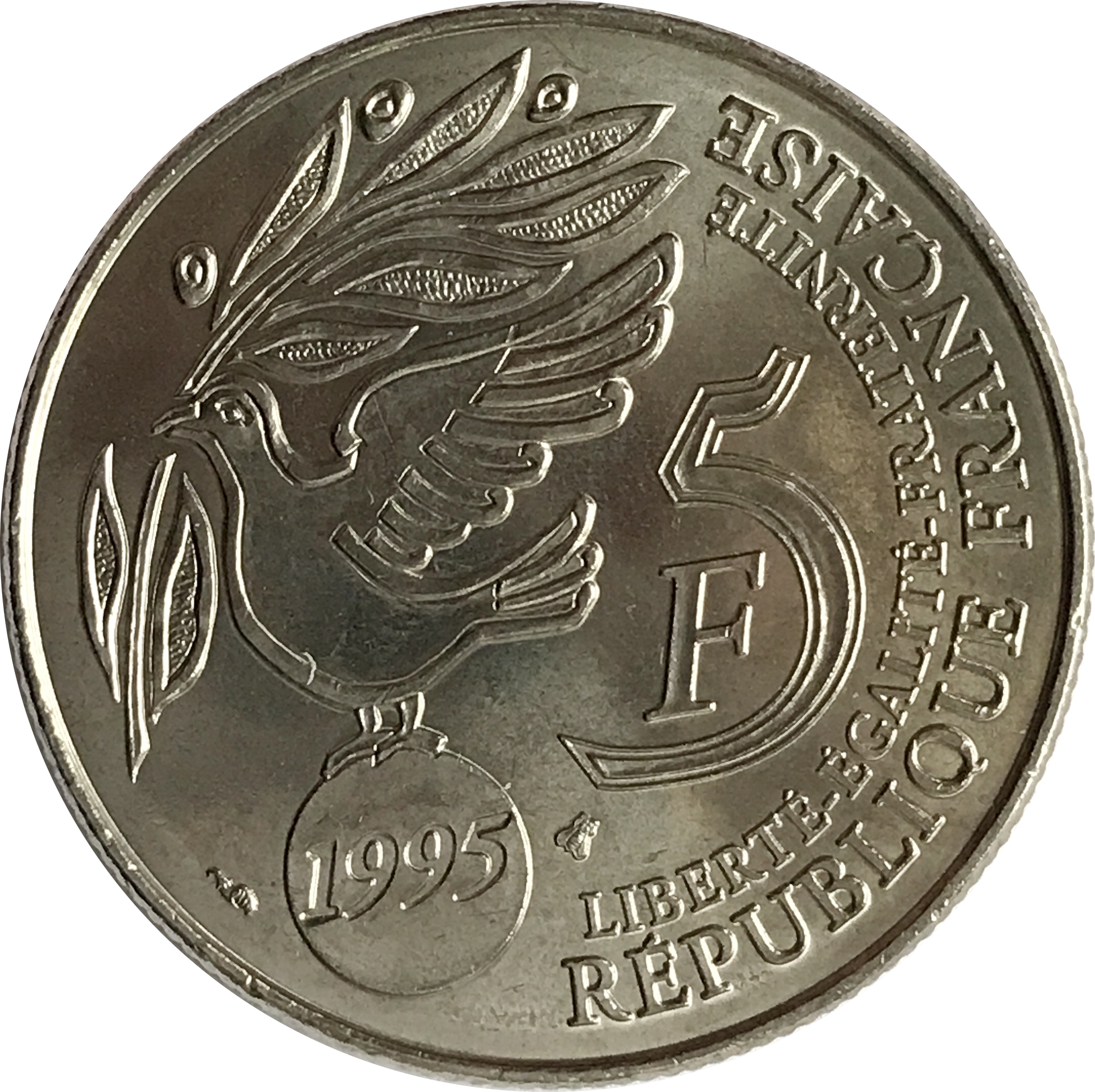 5 Francs ONU 1995 SPL+, Rare 8098 exemplaires