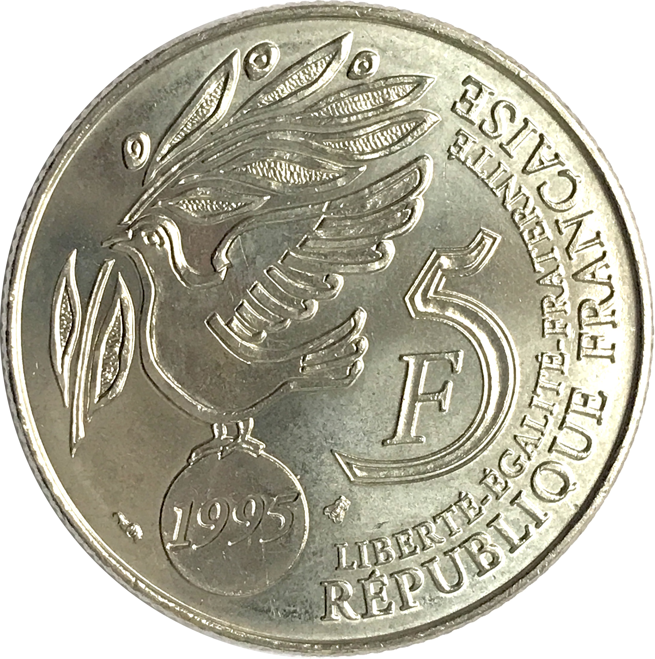 5 Francs ONU 1995 SPL+, Rare 8098 exemplaires