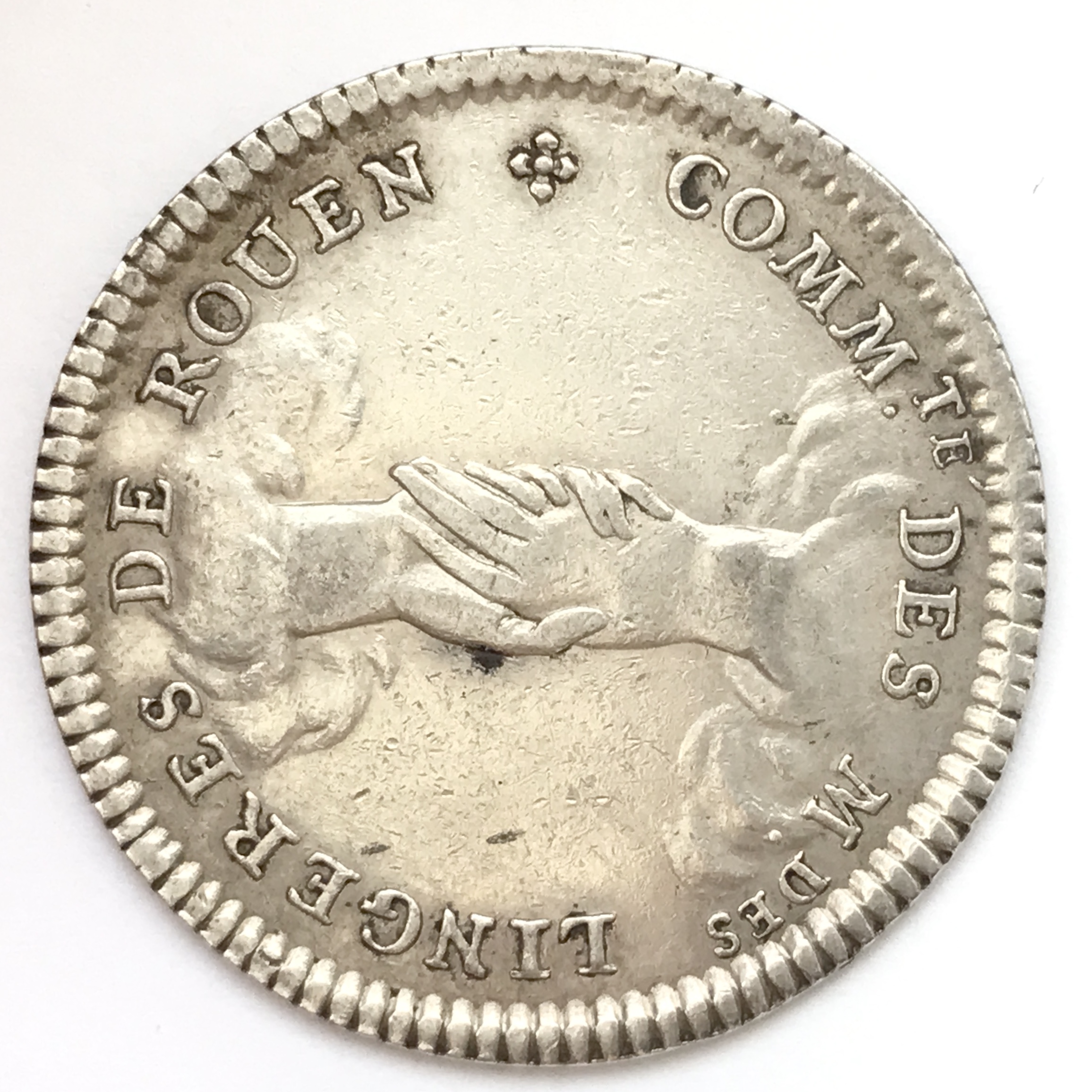 France, Jeton argent Louis XV. Corporation des lingères de Rouen