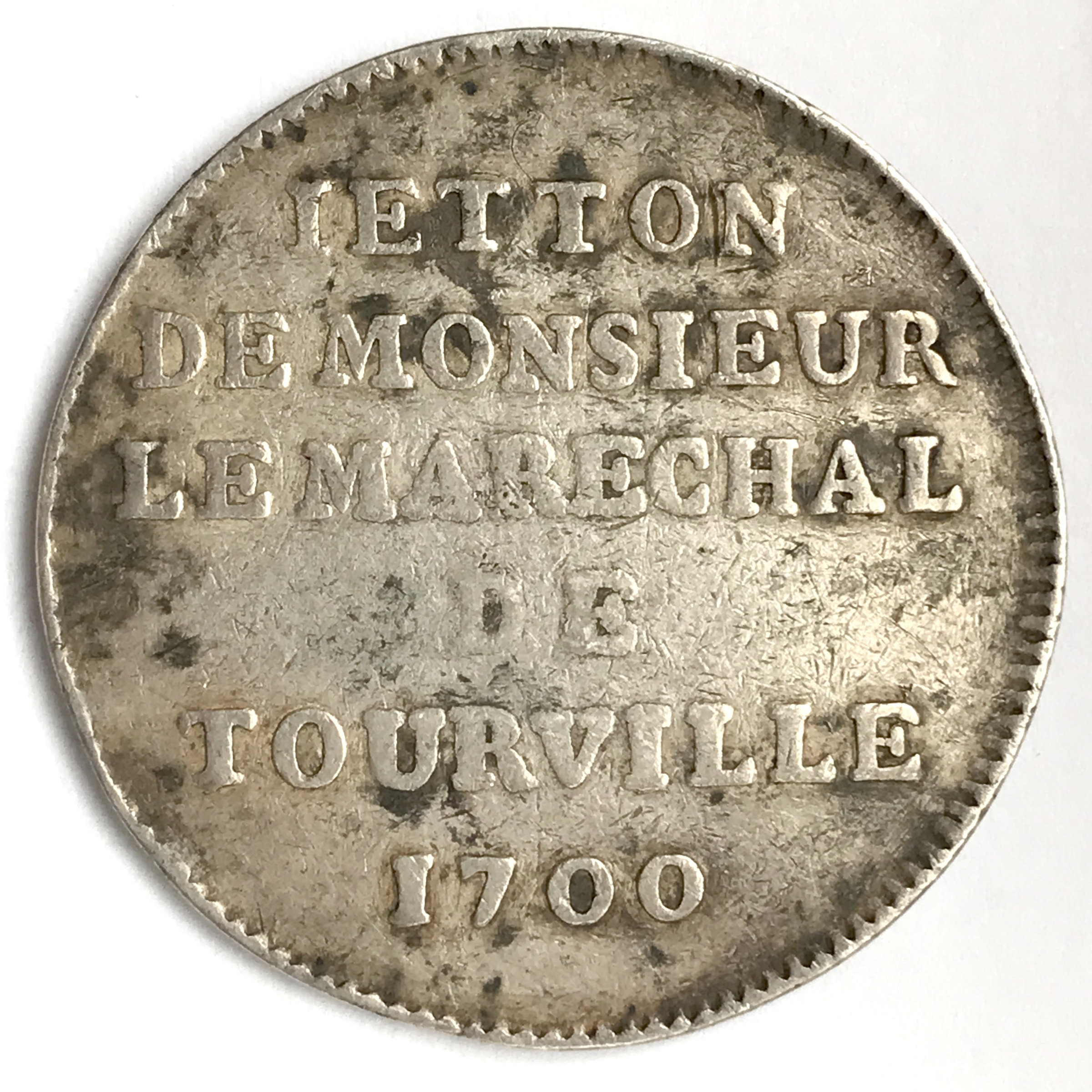 France, Jeton Argent Anne Hilarion Comte de Tourville 1700