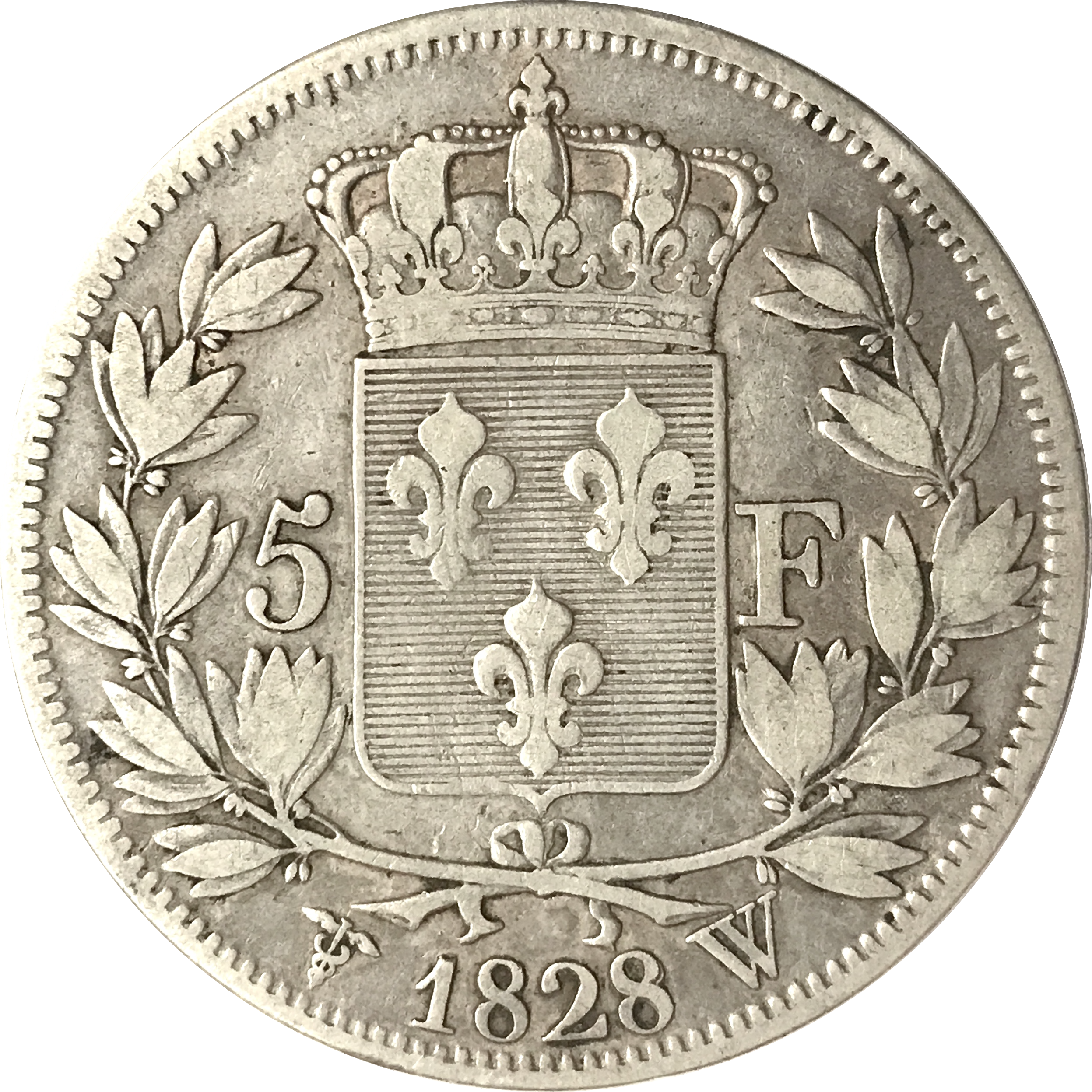 France Charles X 5 francs 1828 W 