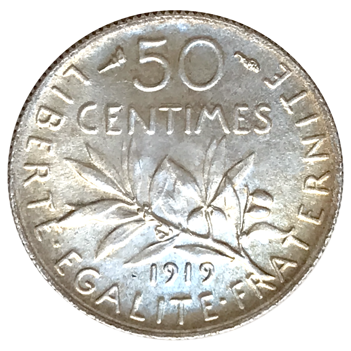 50 centimes semeuse 1919 FDC