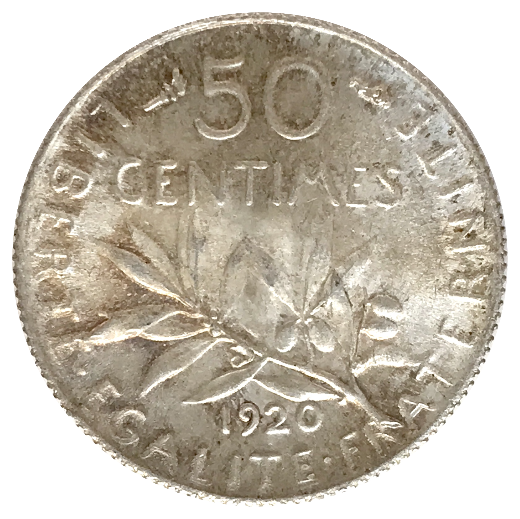 50 centimes semeuse 1920 SPL