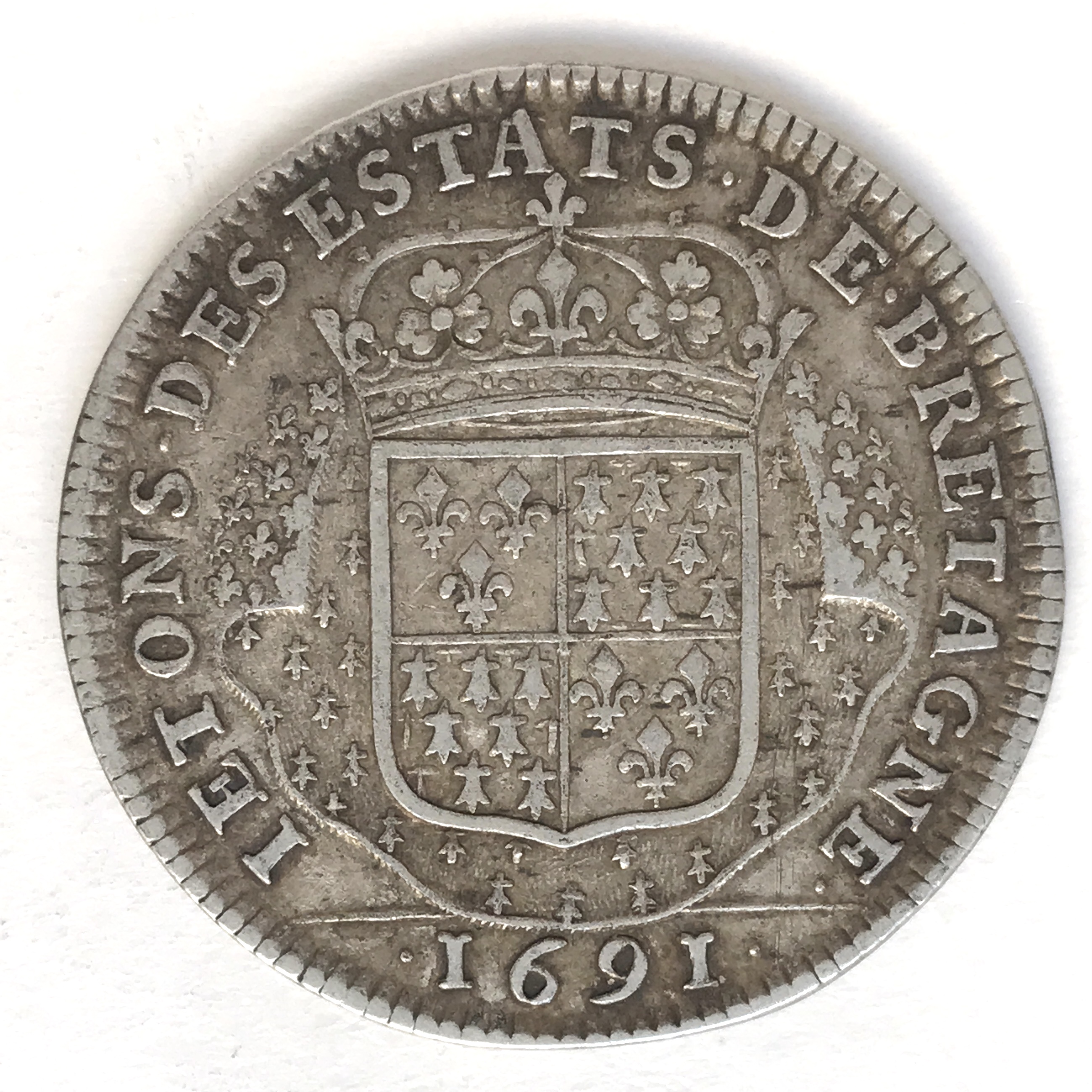 Etats de Bretagne Jeton Louis XIV 1691