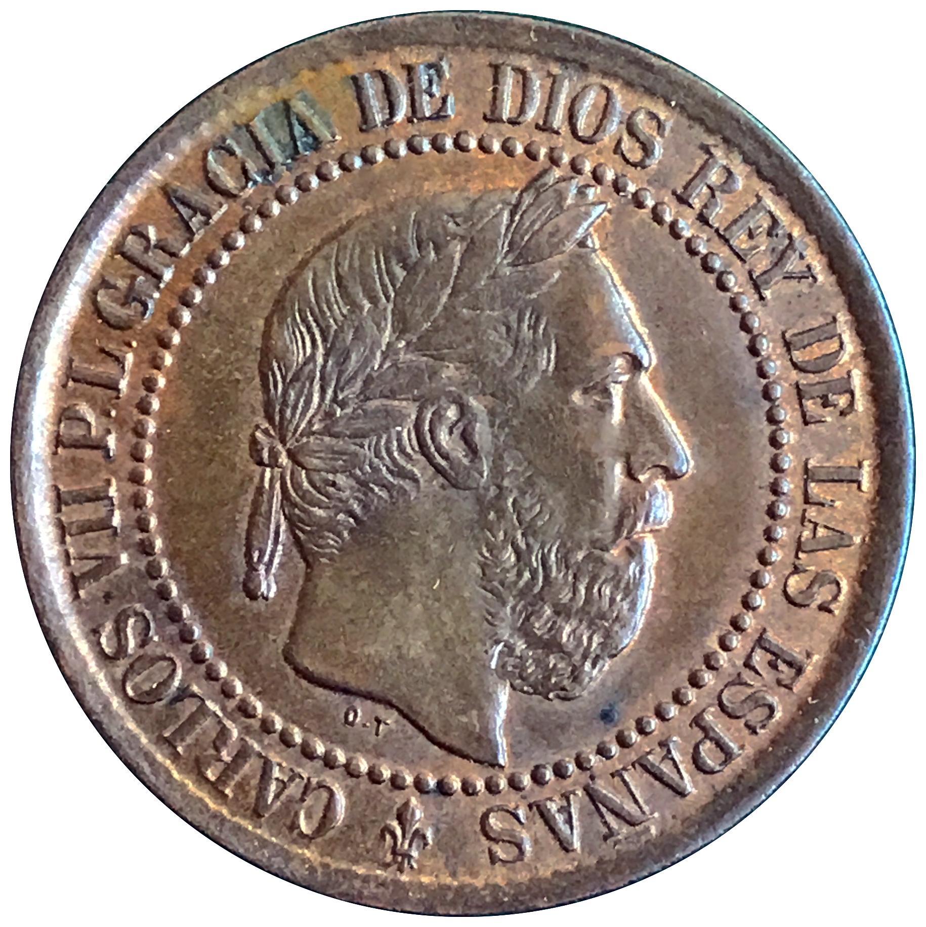 Espagne - 5 centimes 1875 Charles VII Prétendant