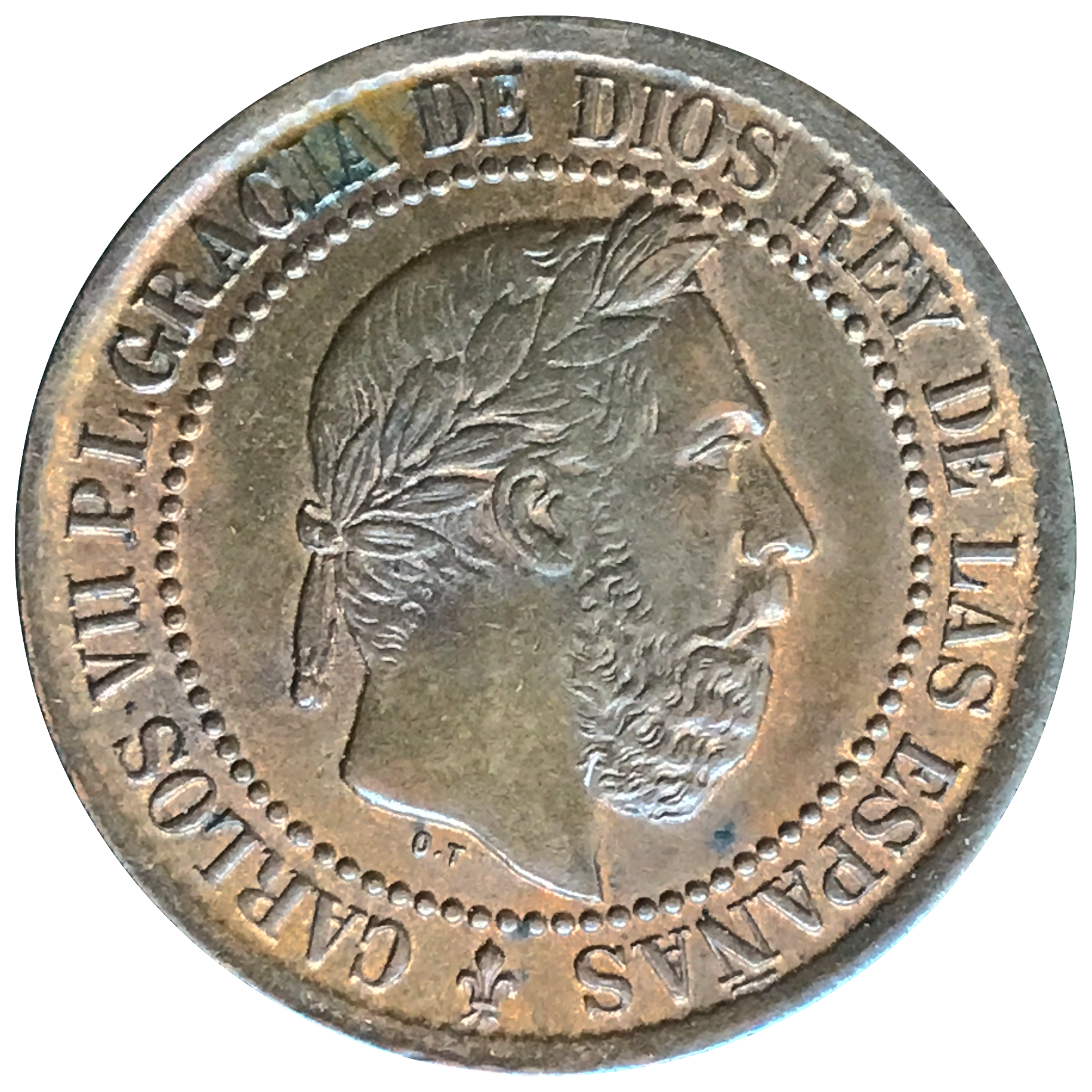 Espagne - 5 centimes 1875 Charles VII Prétendant