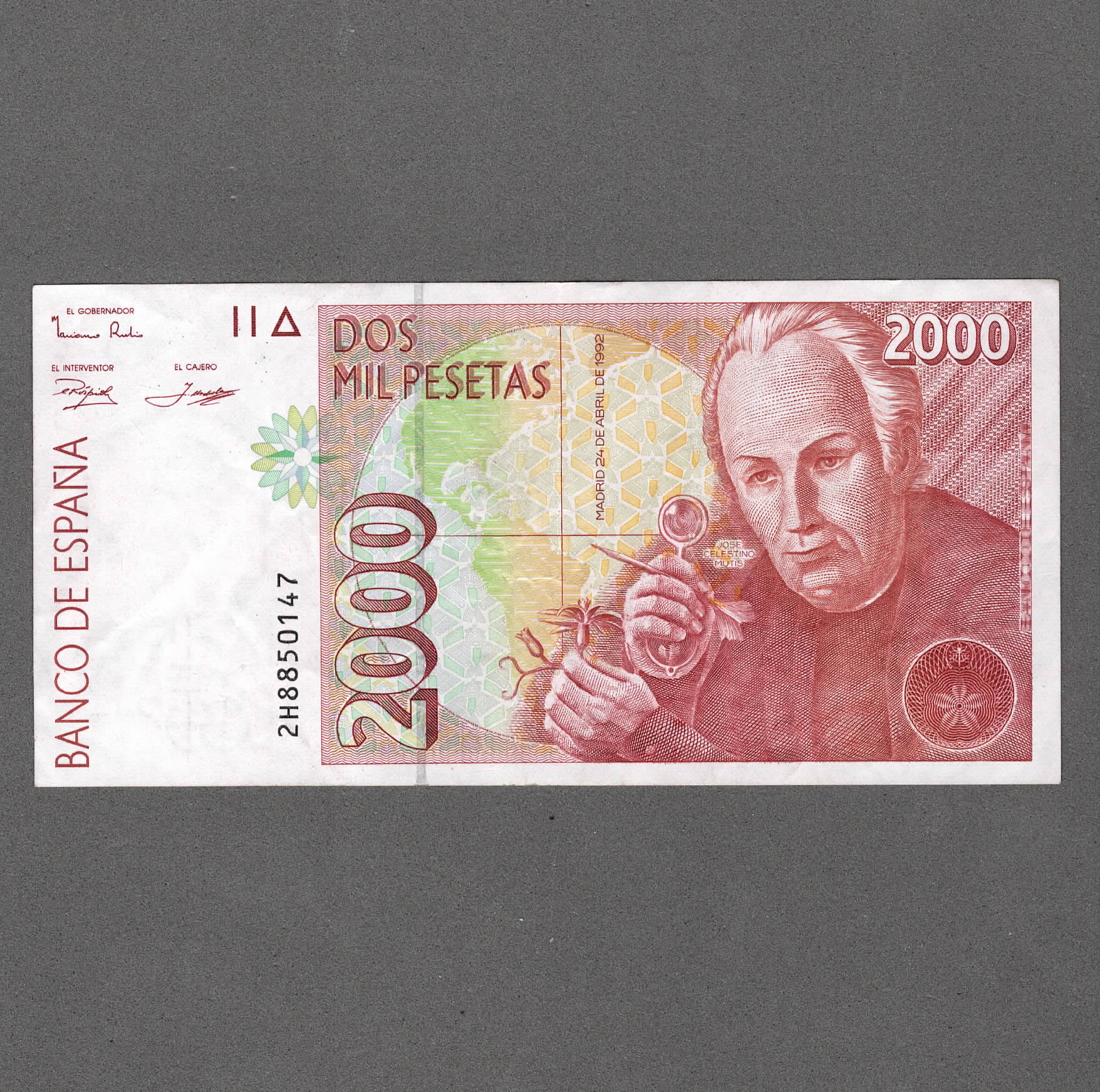 Espagne 2000 Pesetas 1992 José Celestino Mutis. SUP