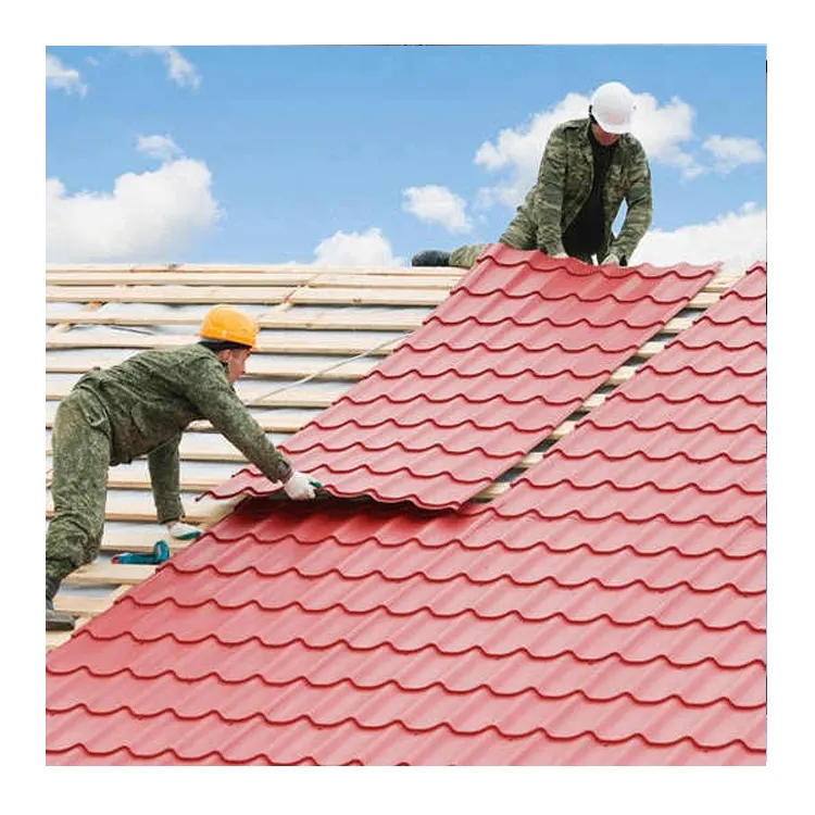 Red Metal Roofing Tiles