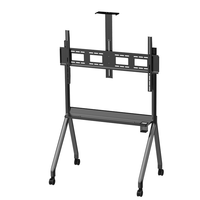 TV Steel Stand Rolling for Flat Screen 32 to 70 inches with Tray Shelves